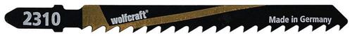 Wolfcraft 2310000 2 Lames de Scie Sauteuse Hcs Queue en T Longueur Dentée 75 Mm Dents Avoyées Et Fraisées Pas de Dents 4 Mm
