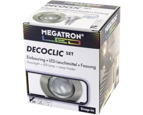 Megatron MT75403 Spot encastrable LED GU10, GU5.3 6 W fer (brossé)