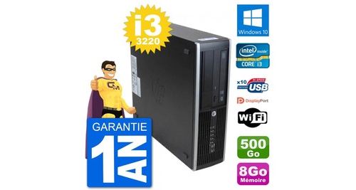 Pc hp 8300 elite sff intel i3-3220 ram 8go disque dur 500go windows 10 wifi