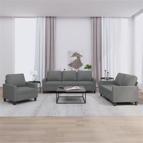 Vidaxl Gris Ensemble 3 Pcs - Foncé - Image 2