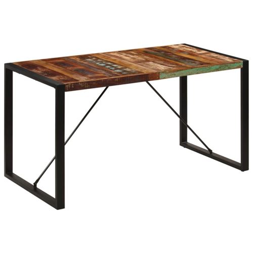 Non Communiqué Multicolore Table À Manger 140X70x75 Cm Bois De Récupération Massif