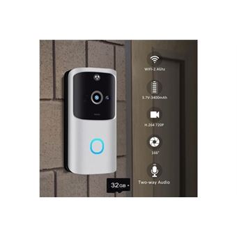 Interphone visuel sans fil wifi doorbell smart video card secure 32gb ...