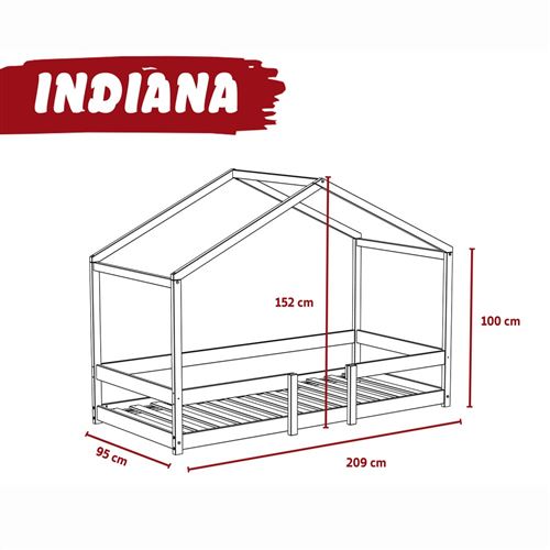 Lit cabane INDIANA 90x200