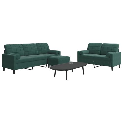 Non Communiqué Multicolore Ensemble De Canapés 3 Pcs Avec Coussins Et Traversins Velours