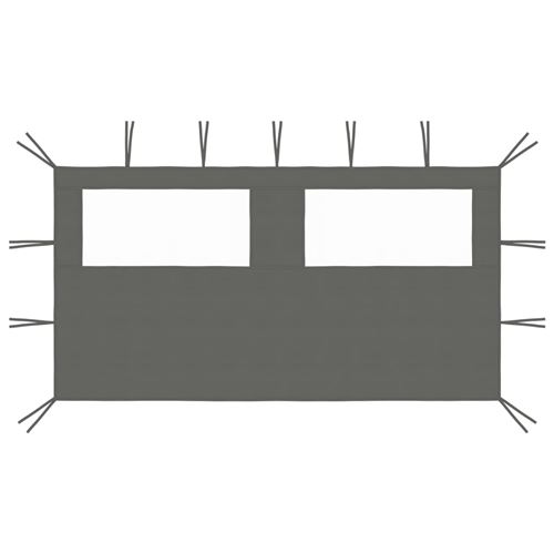 Paroi latérale de belvédère avec fenêtres 4x2 m Anthracite