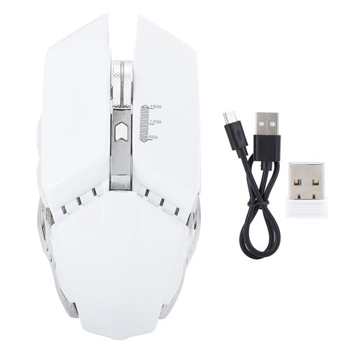 Non Communiqué Blanc Souris De Jeu Sans Fil Led Optique Usb1600dpi