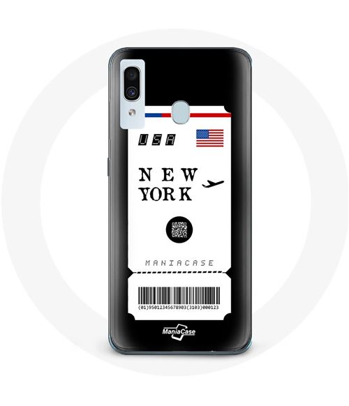 Coque pour Samsung Galaxy A30 Billet d'avion New York Maniacase