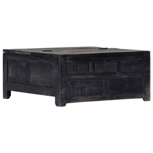 Vidaxl - Table basse Noir 65 x 65 x 30 cm Bois de manguier massif Noir