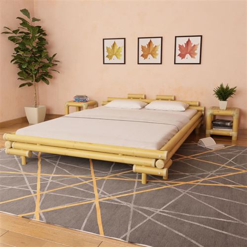 vidaXL Cadre de lit Bambou 160 x 200 cm