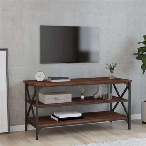 Non Communiqué Marron Meuble Tv Chêne 100X40x50 Cm Bois D Ingénierie