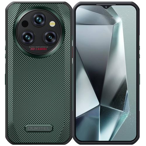 Smartphone 6.5 Pouces 5G Étanche 11000mAh 8GB+256GB Android 14 NFC Vert YONIS