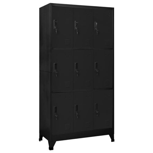 Vidaxl Noir Armoire À Casiers - Image 2