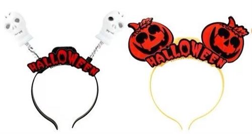 Set de 2 pièces serre tete Halloween Citrouille Orange