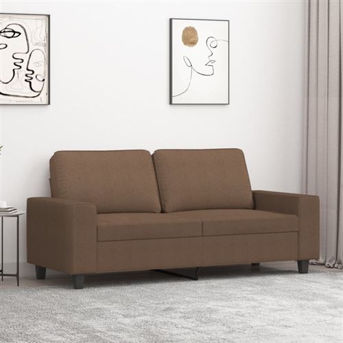 vidaXL Canapé à 2 places Marron 140 cm Tissu