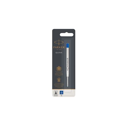 PARKER recharge bille Quinkflow, pointe large, bleue, blister X 1