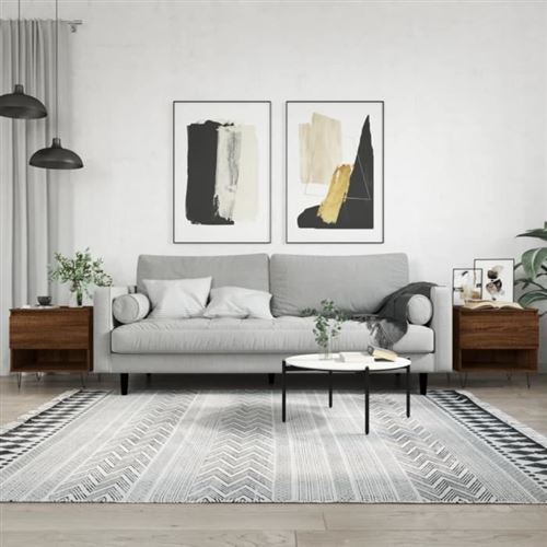 vidaXL - Table basse - Lot de 2 - Chêne - Marron - 50 x 46 x 50 cm - Image 2
