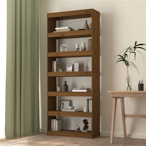 vidaXL Bibliothèque/Séparateur de pièce Marron miel 80x30x199,5 cm Pin