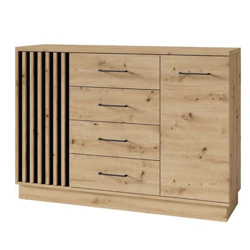 ARTIZ Commode en bois avec 2 portes et 4 tiroirs moderne design 