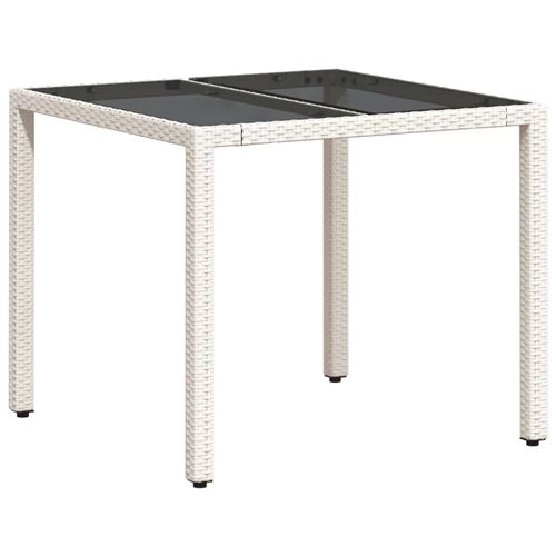 vidaXL - Table de jardin - Résine tressée - Blanc - 90x90x75cm - Image 2