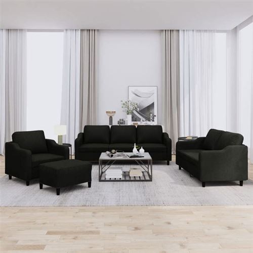 vidaXL - Ensemble de Canapé - 4 Pièces - Avec Coussins et Repose-pied - Image 2