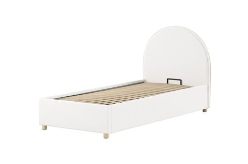 Non Communiqué Blanc Lit Coffre Bouclé Moon 90X200