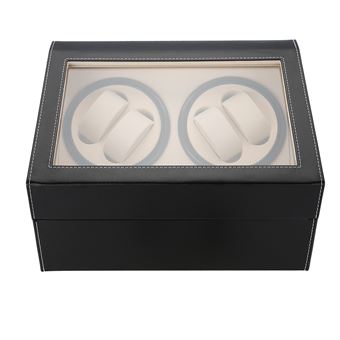 Boîtes à montre Remontoir de montre à rotation automatique pour 4 montres Noir - 1