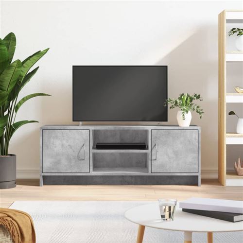 VIDAXL - Meuble TV - 102x30x37,5 cm - Gris - Image 3
