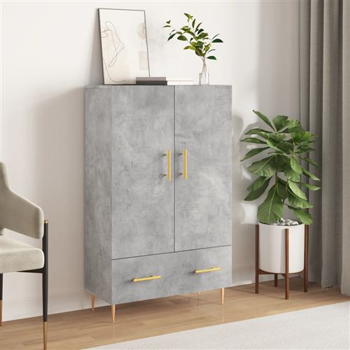 VIDAXL - Buffet Haut - Gris Béton - 69,5x31x115 cm - Image 3
