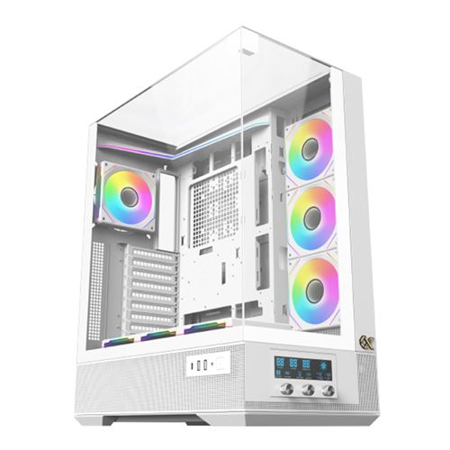 Xigmatek Modèle du produit : Boitier Moyen Tour ATX Vision Pro RGB avec panneaux vitrés (Blanc)
