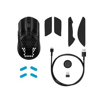 Souris Gaming sans fil HyperX Pulsefire Haste optique 6 boutons 2.4 GHz récepteur sans fil USB Noir