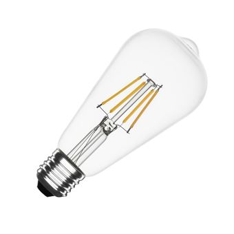 TechBrey Ampoule LED Filament E27 6W 720 lm ST64 No Flicker 4000K Blanc neutre - 1