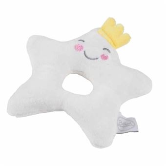 Doudou avec Hochet Étoile 12cm Blanc - 1