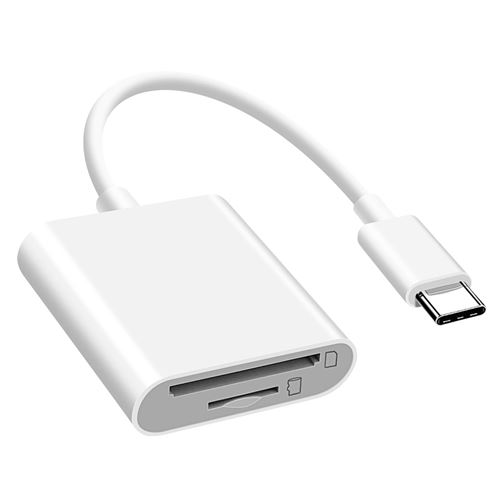 Avizar Blanc Lecteur Carte Universel Pour Micro Sd / Sd / Tf, Adaptateur Usb-C - Image 3
