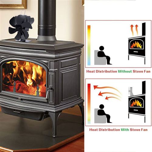 Ventilateur de cheminée à chaleur Ventilateur de poêle à bois à 6