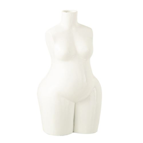 Non Communiqué Femme Blanc Vase Design Corps "Femme" 47Cm