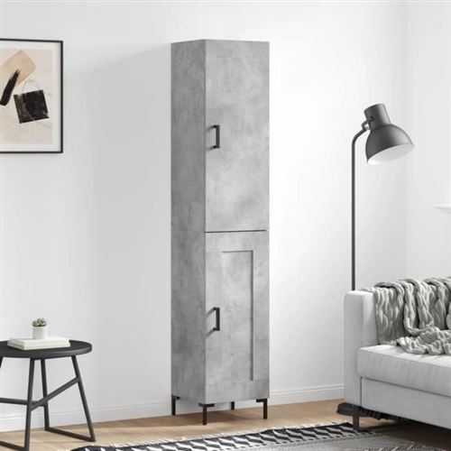 VIDAXL - Buffet Haut - Moderne - Gris Béton - 34,5x34x180 cm - Image 3