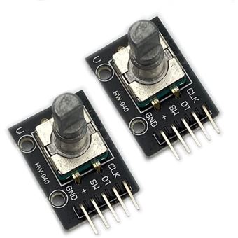 Module Rotary Encoder KY-040 2 Pièces pour Raspberry Pi et Arduino Bouton Rotatif et Pressable Idéal pour Le Réglage du Volume et Le Comptage, Métal - 1