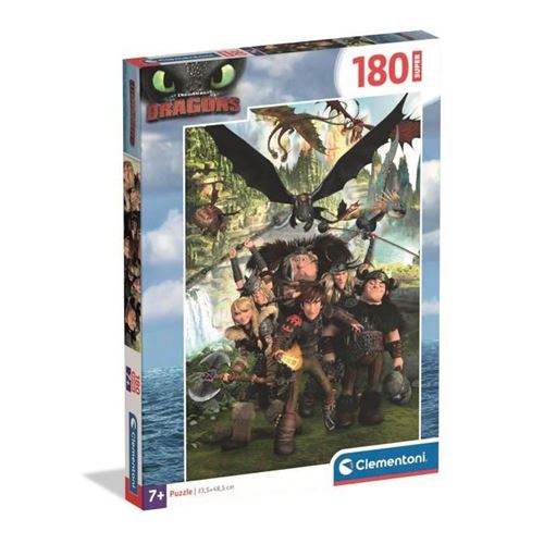 Non Communiqué Multicolore Puzzle Super Dragons 180 Pieces - Clementoni