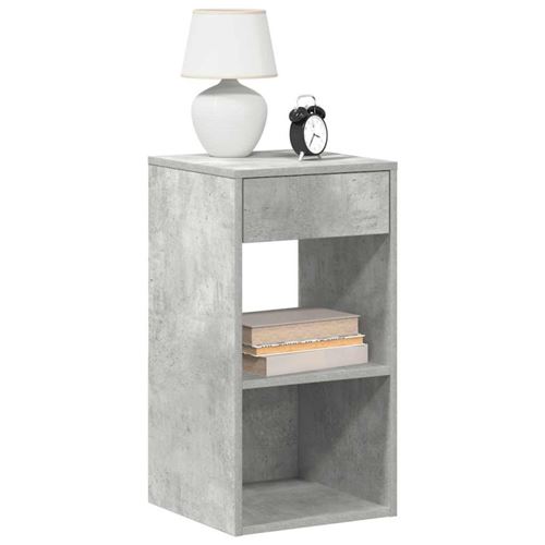 vidaXL - Table de chevet - Gris - 35x34x66,5 cm - Lot de 2 - Image 2