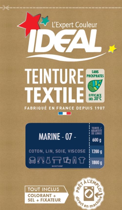 Teinture Textile Ideal Bleu Marine 0.35 Kilogramme