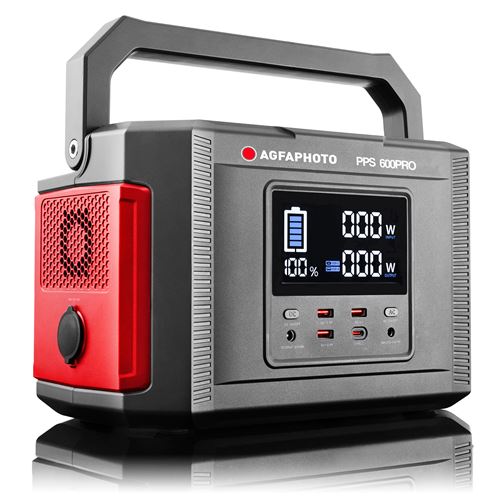 AgfaPhoto Power Station PS600PRO - Station d Alimentation Portable 626Wh 230V/50Hz Version 8 Type F / DE