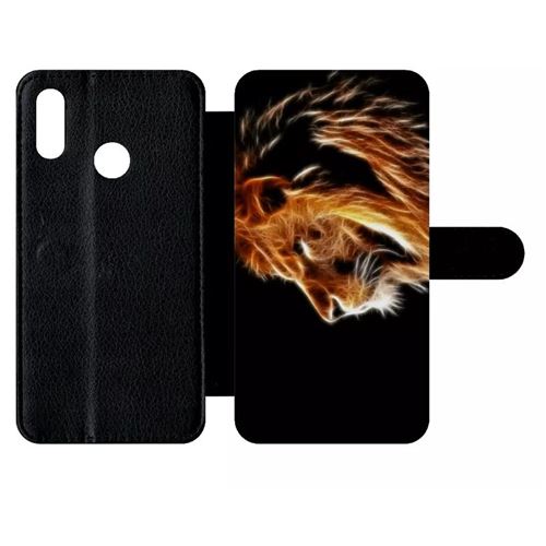 Etui My-Kase pour P smart 2019 - tete de lion aerographe - Simili-cuir Noir