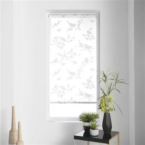 Store enrouleur imp. japonais 60 x 180 cm polyester rossignol Blanc