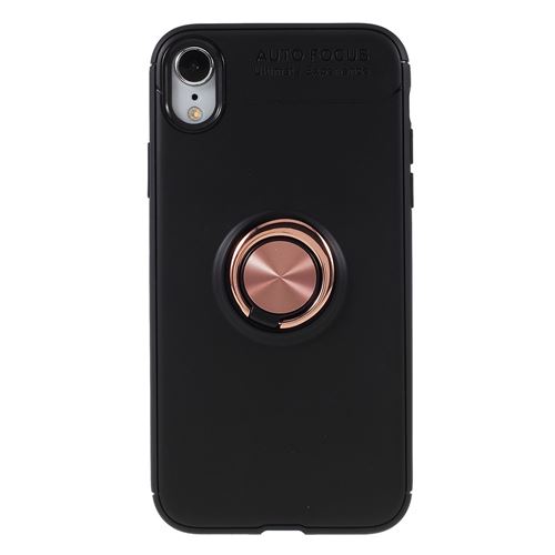 Coque en TPU bague noir/or rose pour votre Apple iPhone XR