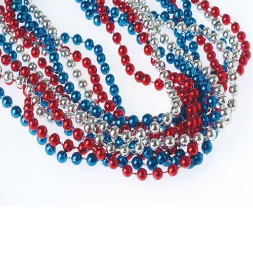 U.S. Toy Red, White, Blue Metallic Necklaces