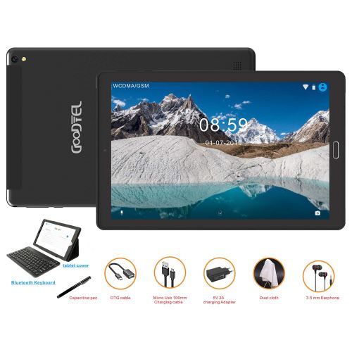 Tablette Tactile 10 Pouces Tablette Android 8.0 4G Phablet avec 3 Slots (Double SIM+ SD) Processeur quadricoeur 1.5GHz 3G+32GB,Double caméra WiFi Bluetooth GPS