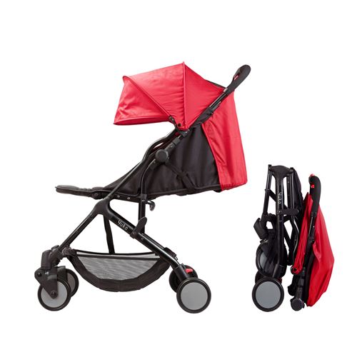 Bambisol YUKO - Poussette Citadine Ultra Compacte avec sangle de transport (Rouge)
