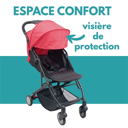 10 Sur Bambisol Poussette Citadine Yuko Ultra Compacte Naissance Pliage 1 Main Sac De Transport Noir Rouge Poussette Achat Prix Fnac