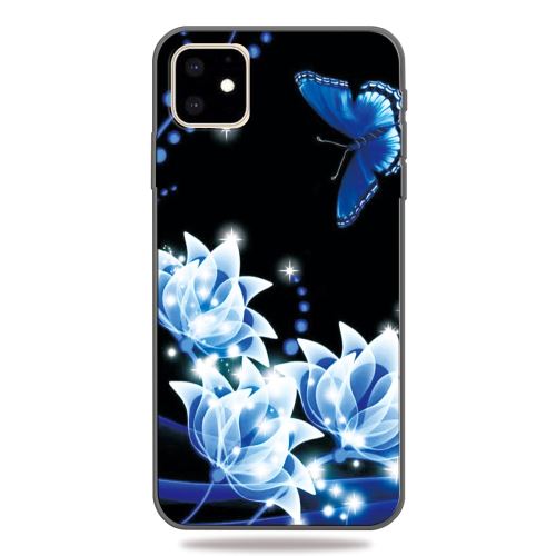 Coque en TPU impression de modèle fleur bleue pour votre Apple iPhone XR 6.1 pouces (2019)
