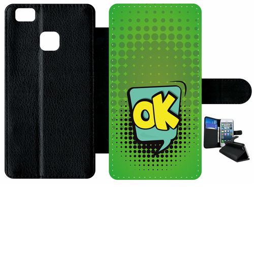 Etui À Rabat Huawei P9 Lite Ok Fond Vert